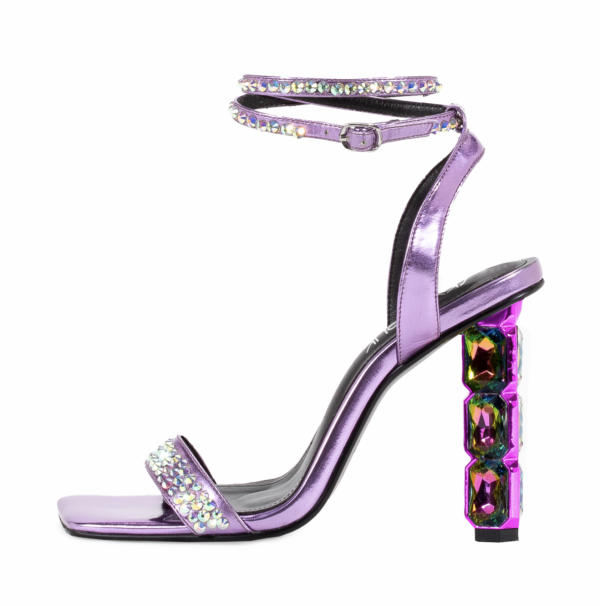 Purple Twizzler Diamond Heels with Crystals